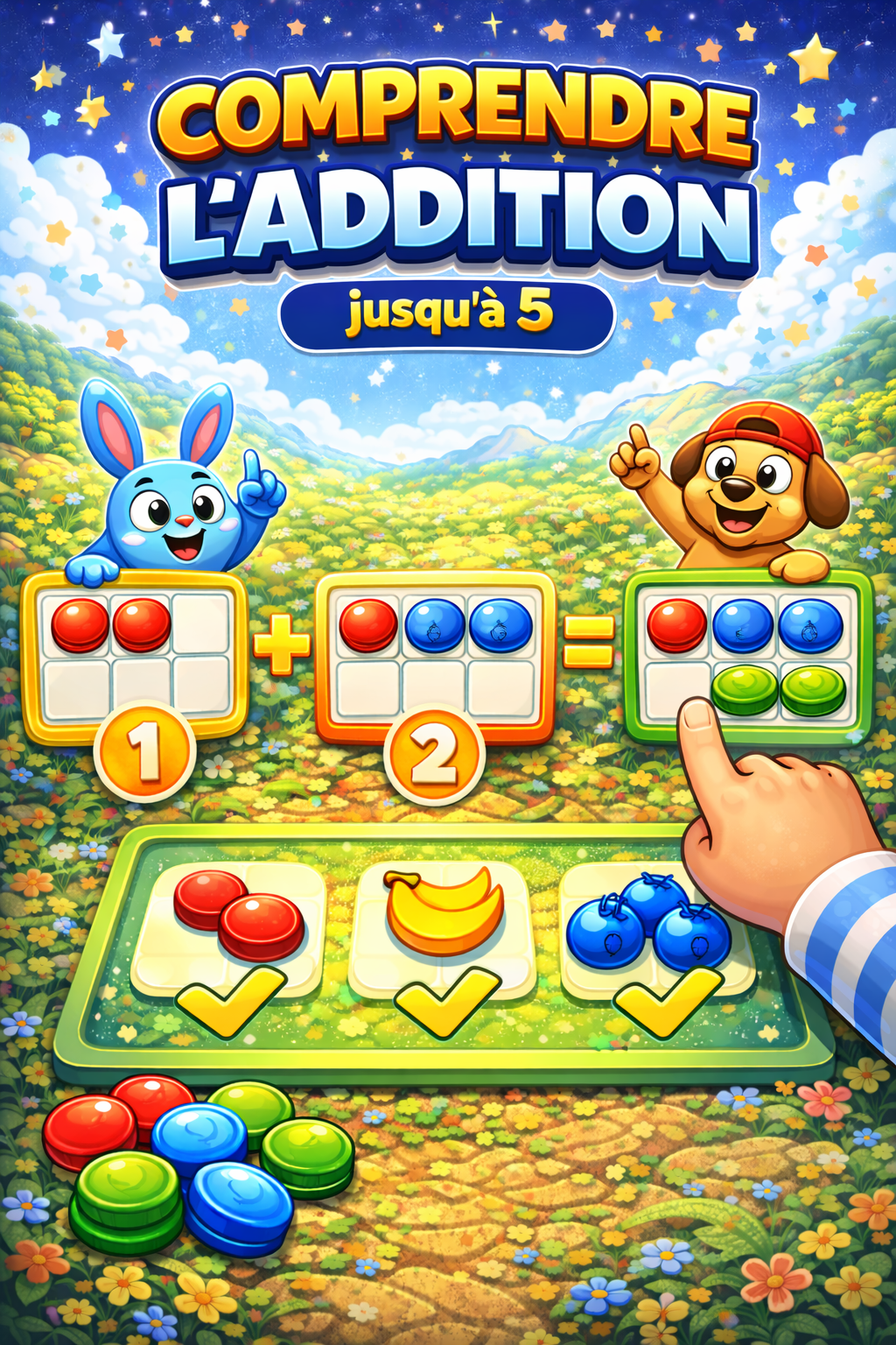 Jeu éducatif enfants pour apprendre à compter les cadeaux