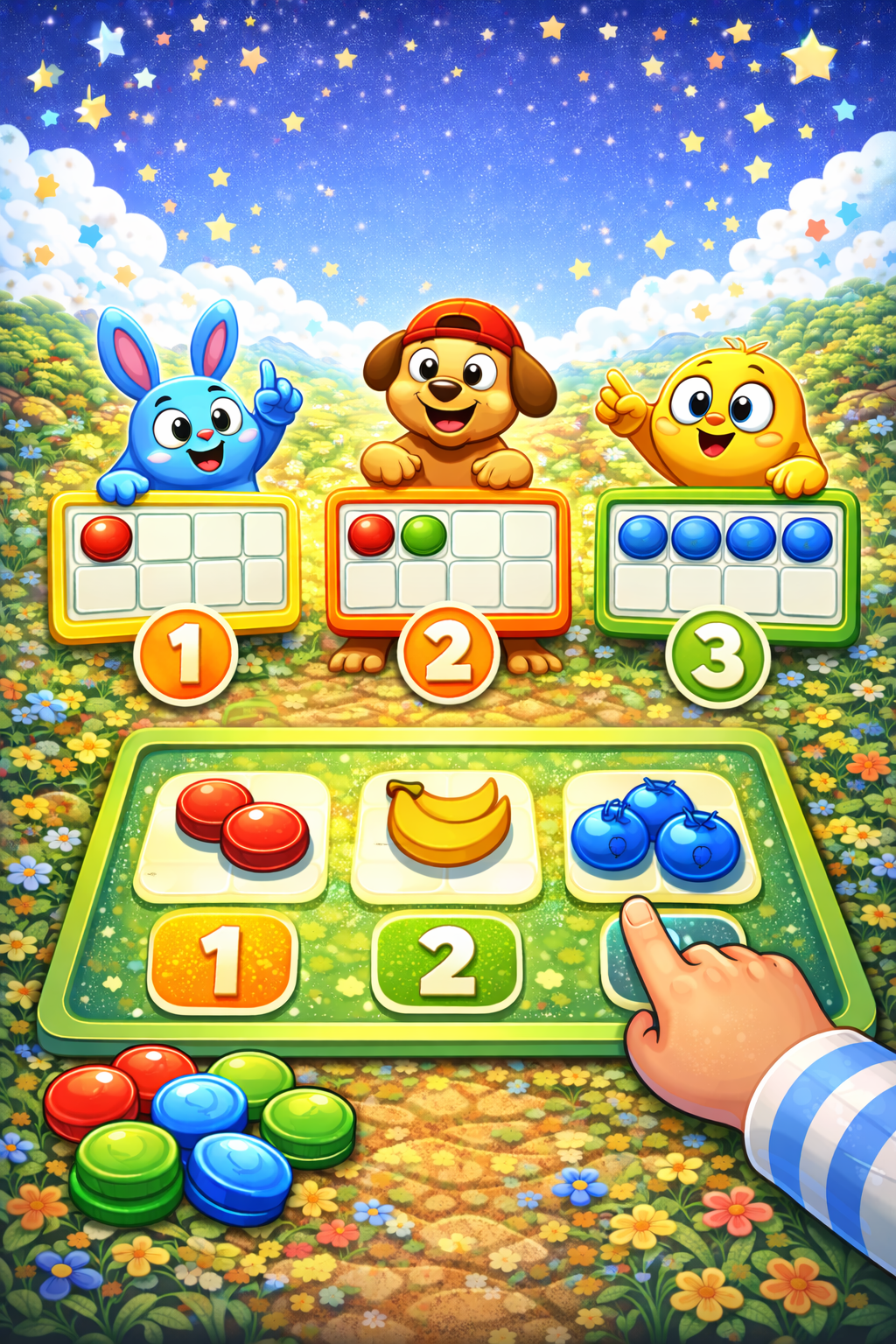 Jeu éducatif enfants pour apprendre la boîte de 10