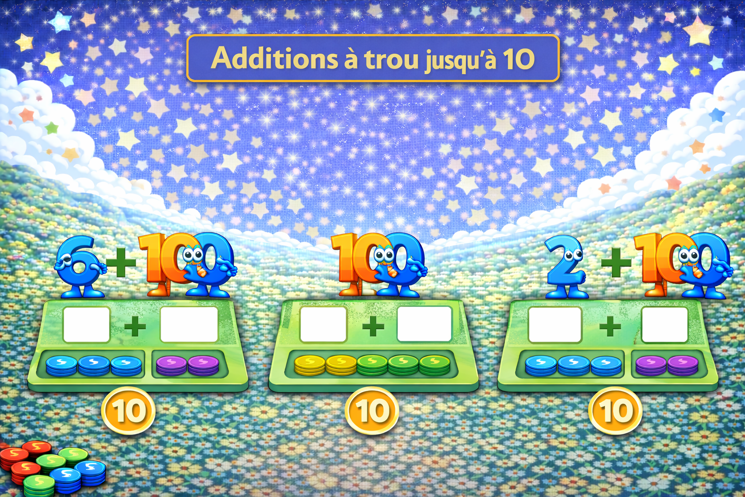 Jeu éducatif enfant additions à trou